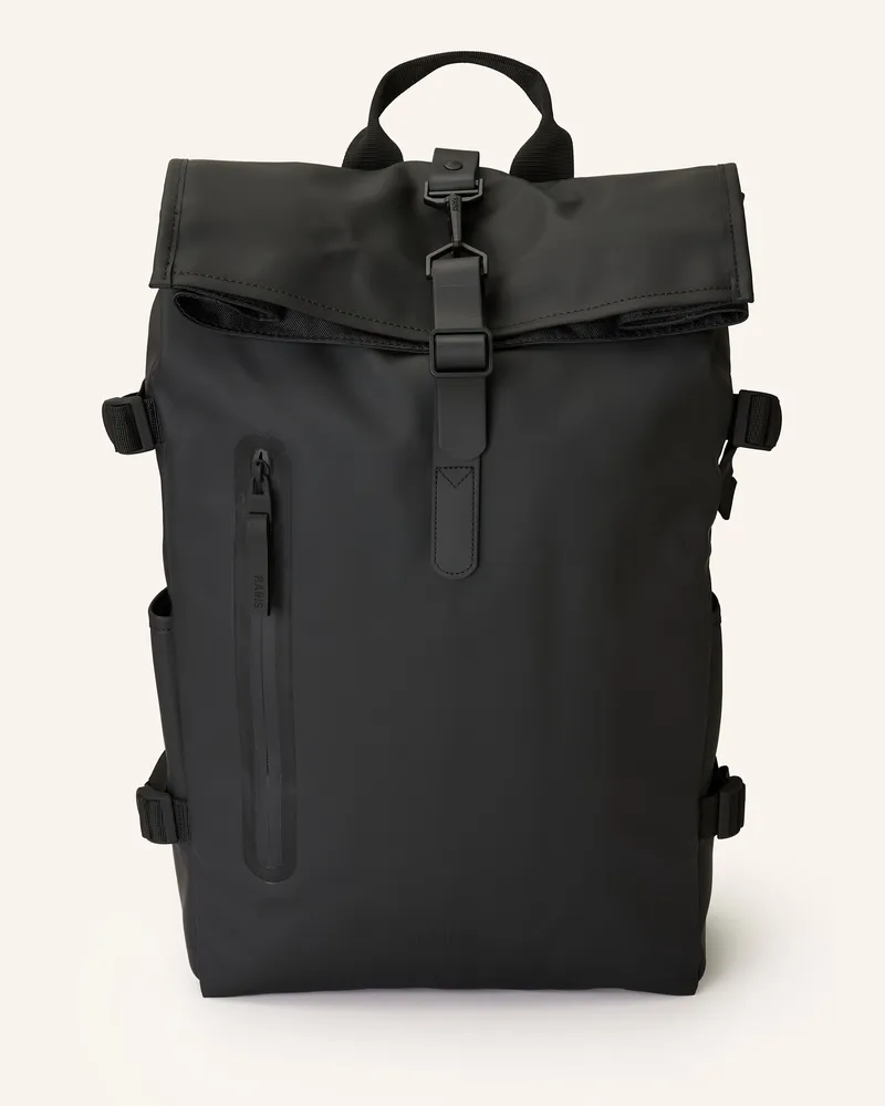 RAINS Rucksack ROLLTOP LARGE mit Laptop-Fach Schwarz