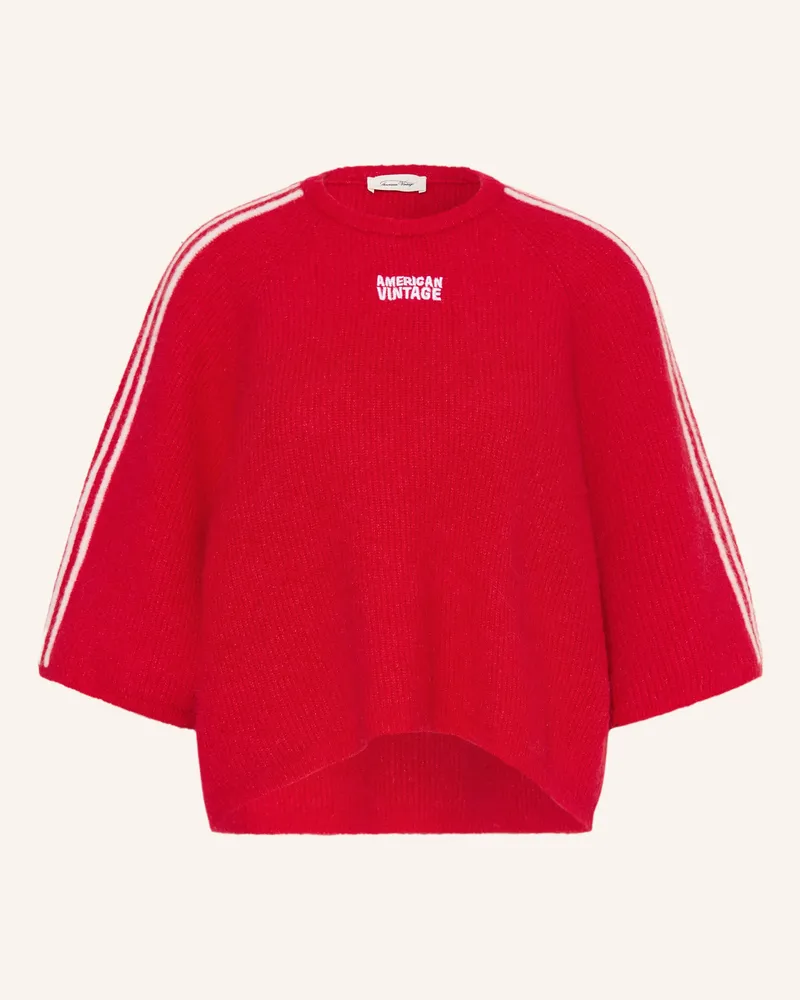 American Vintage Pullover Mit Alpaka Und 3/4-Arm rot Rot