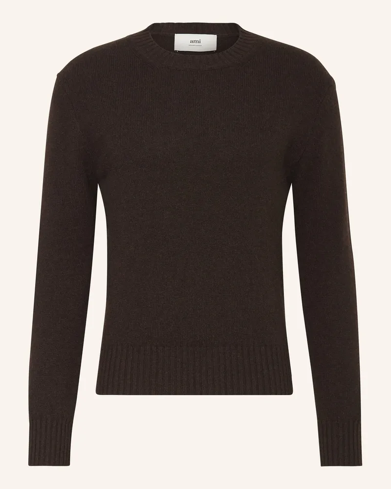 AMI Paris Cashmere-Pullover Dunkelbraun