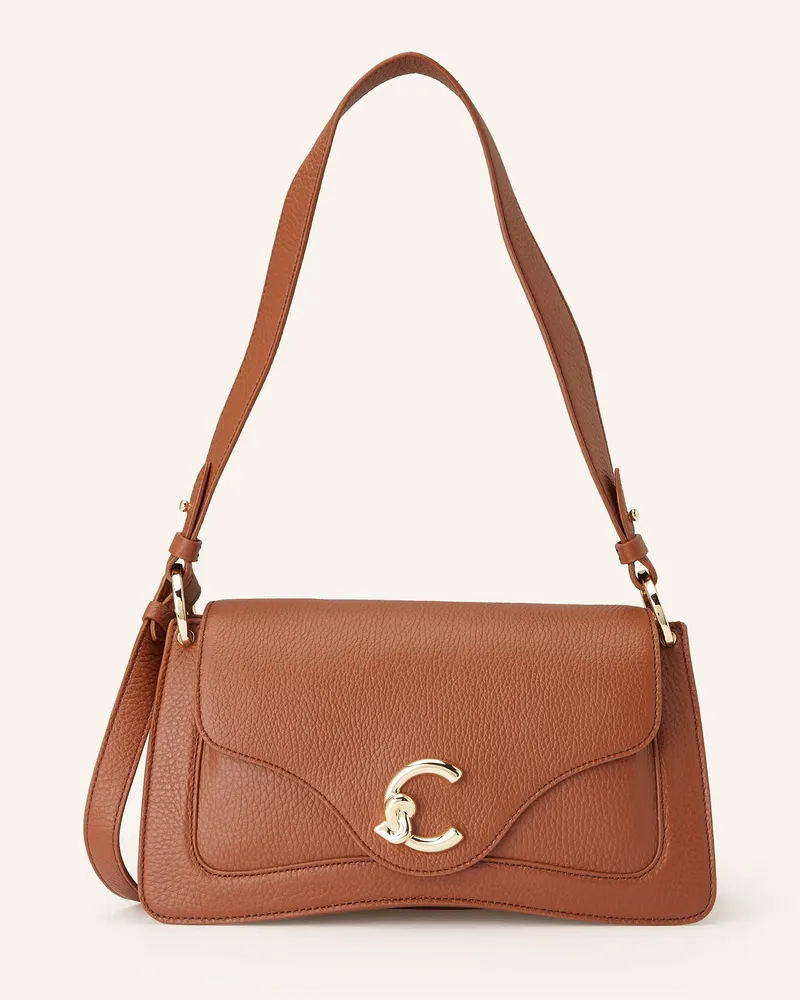 Coccinelle Schultertasche Cognac