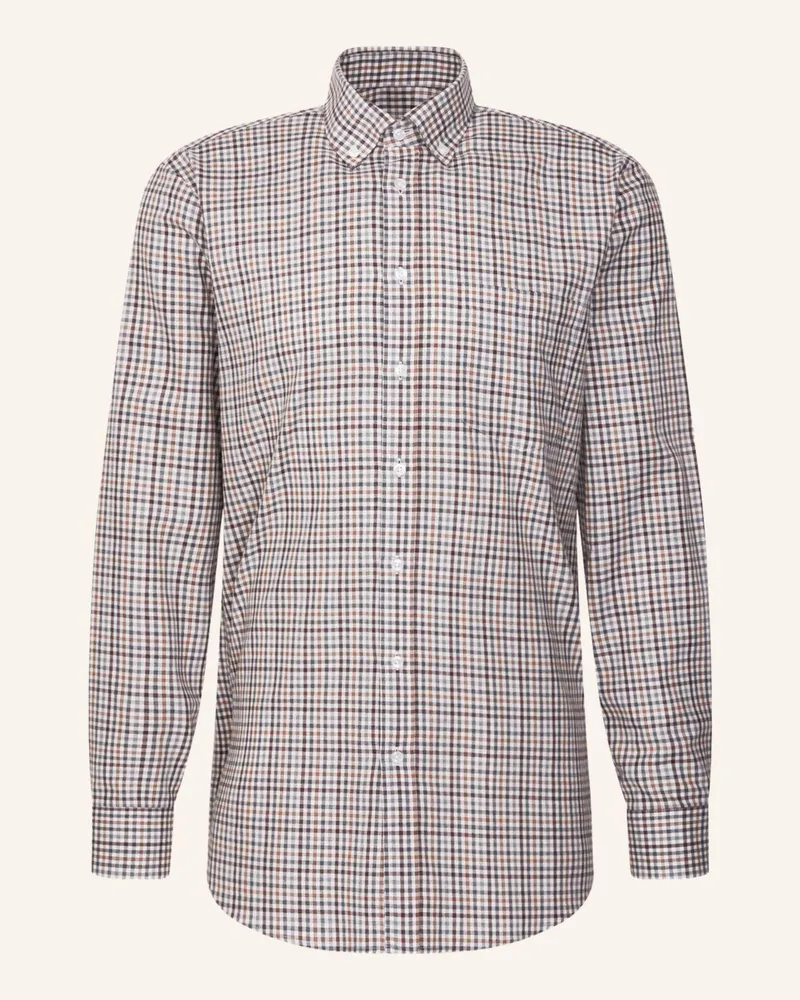 Seidensticker Flanellhemd Regular Fit Braun