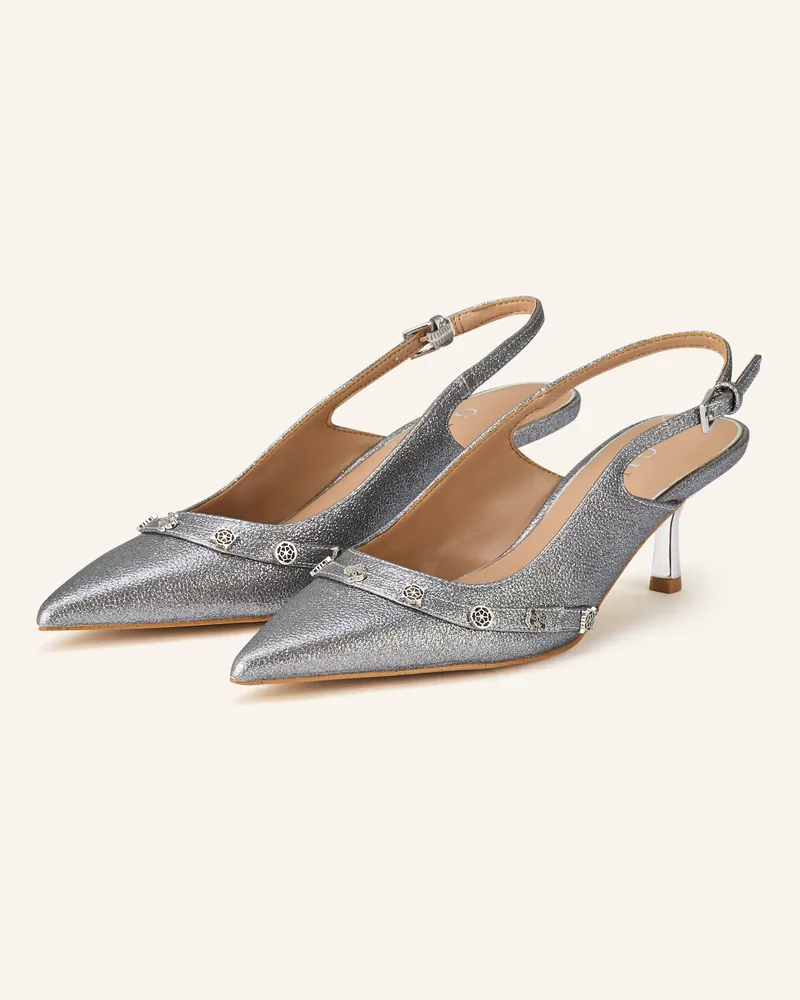 Guess Slingpumps YANAI mit Nieten Silber