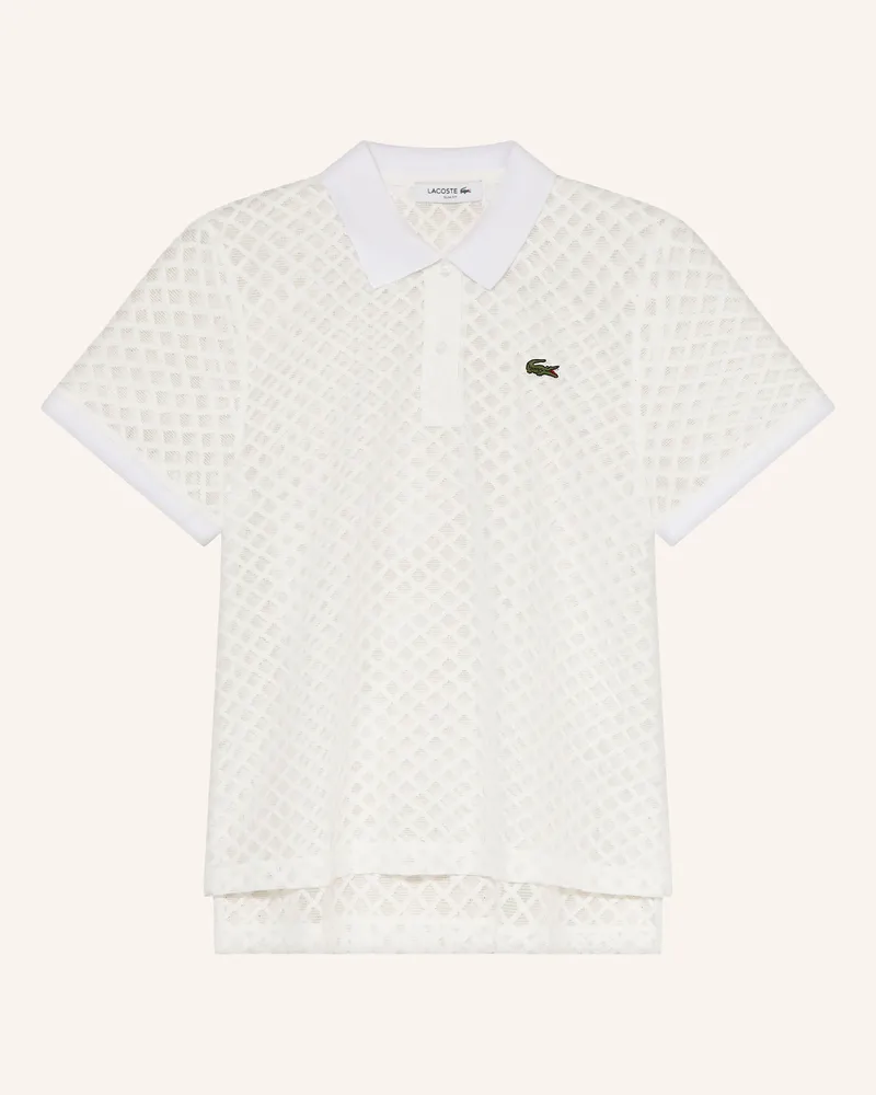Lacoste Strick-Poloshirt Ecru