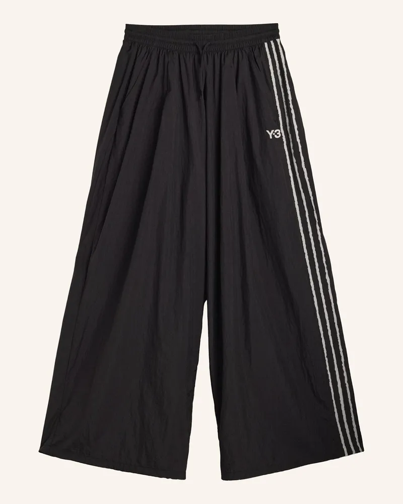 Y-3 Y-3 RAW EDGE 3-STREIFEN HOSE, WEIT GESCHNITTEN Schwarz