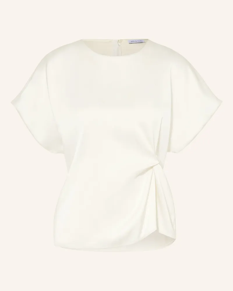 Mrs & HUGS Blusenshirt aus Satin Weiss