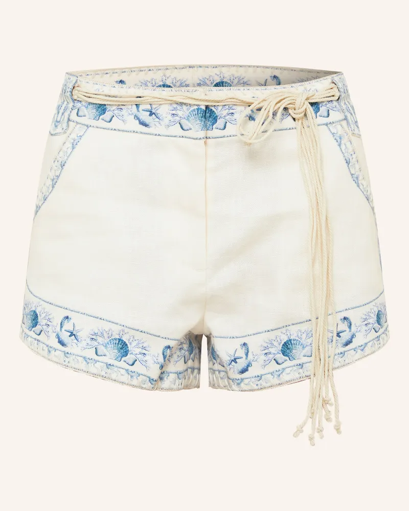 Zimmermann Leinenshorts Wanderlust blau Creme