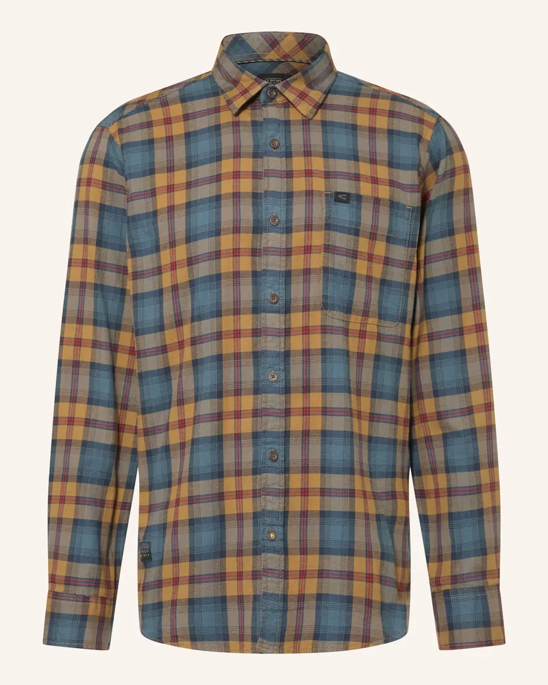 Camel Active Flanellhemd Regular Fit blau Hellbraun