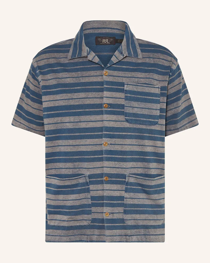 RRL Kurzarm-Hemd Comfort Fit aus Jersey Dunkelblau