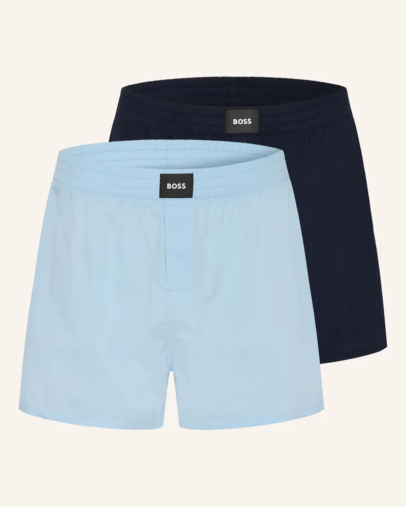 HUGO BOSS 2er-Pack Web-Boxershorts S. Cw Peach blau Hellblau