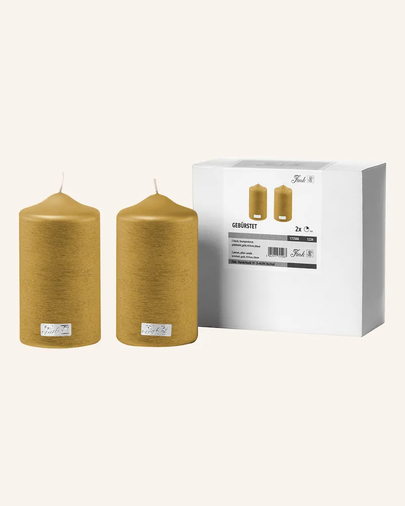 Fink Metallic Stumpenkerze Candle gold Gold
