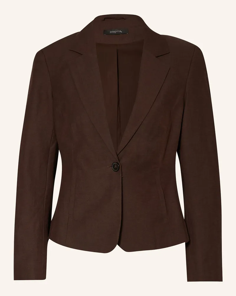 COMMA Blazer mit Leinen Dunkelbraun