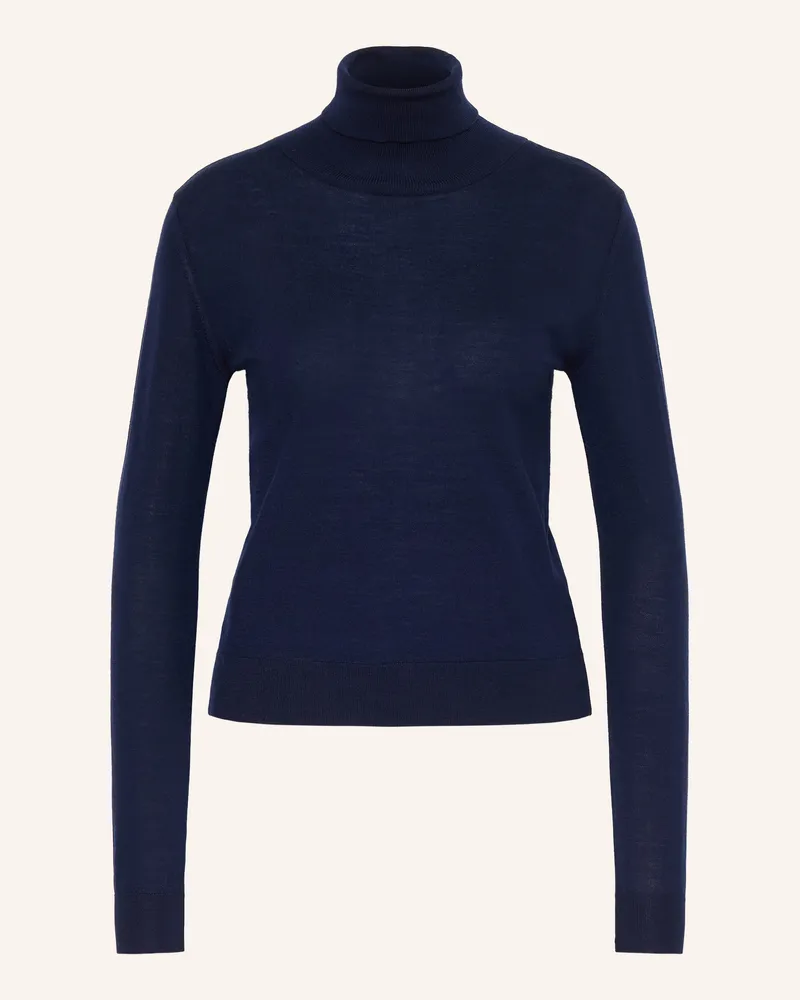 Mrs & HUGS Rollkragenpullover Aus Merinowolle blau Dunkelblau