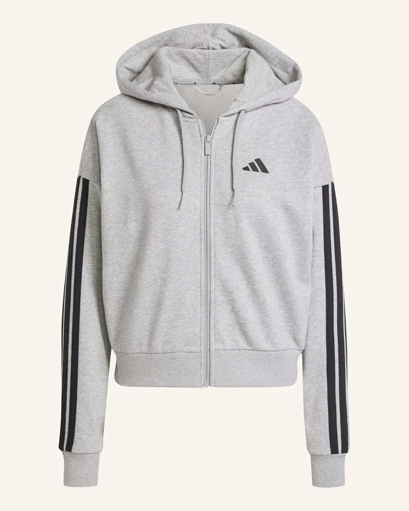 adidas ESSENTIALS 3-STREIFEN FRENCH TERRY KAPUZENJACKE Schwarz