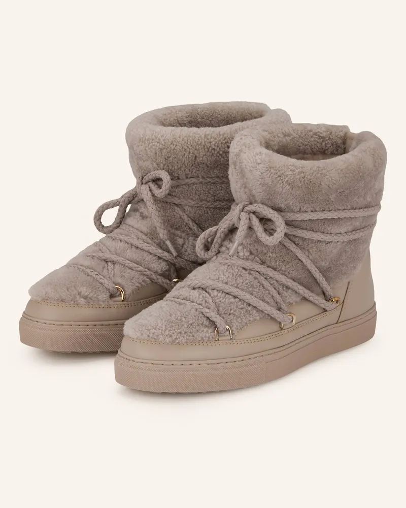 INUIKII Boots CURLY mit Kunstfell Hellgrau