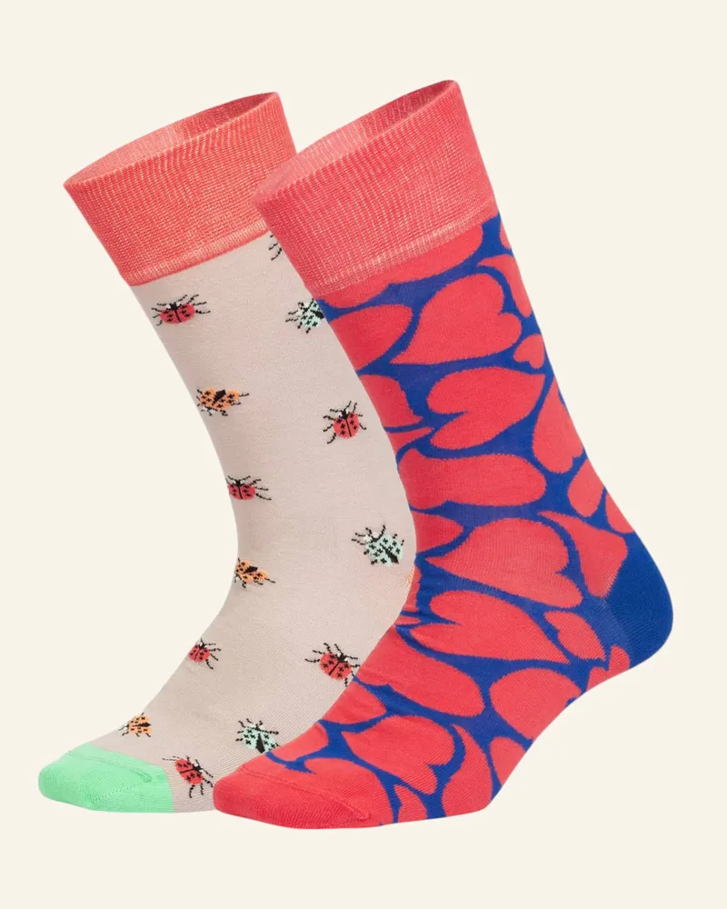 DillySocks Socken Beetle Love rot Hellrosa
