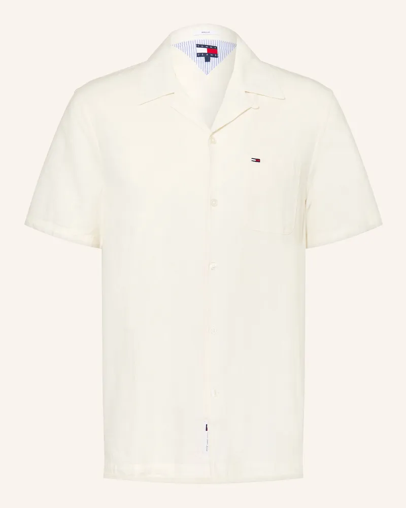 Tommy Hilfiger Resorthemd Comfort Fit Mit Leinen weiss Ecru