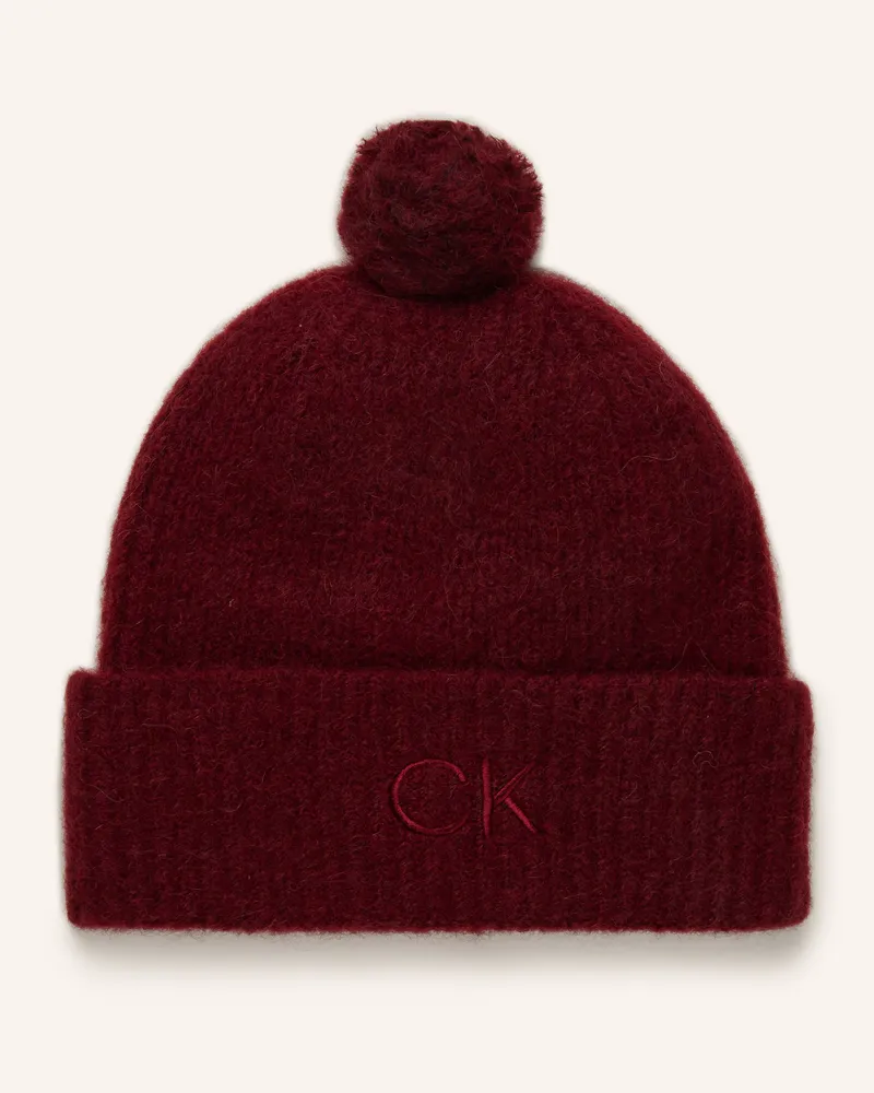Calvin Klein Mütze mit Alpaka Dunkelrot