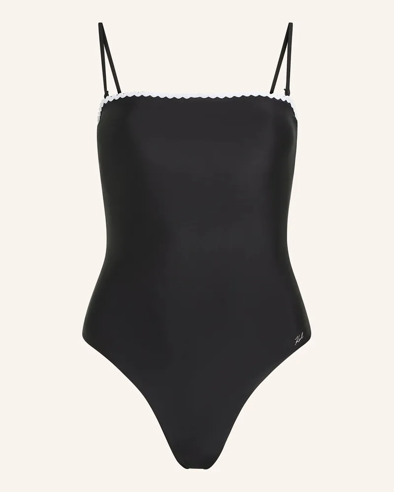 Karl Lagerfeld Badeanzug schwarz Schwarz