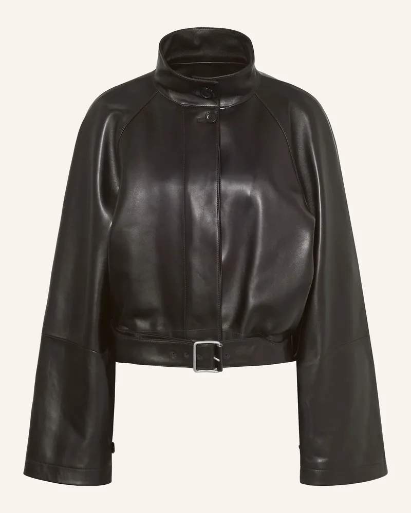Loewe Lederjacke schwarz Schwarz