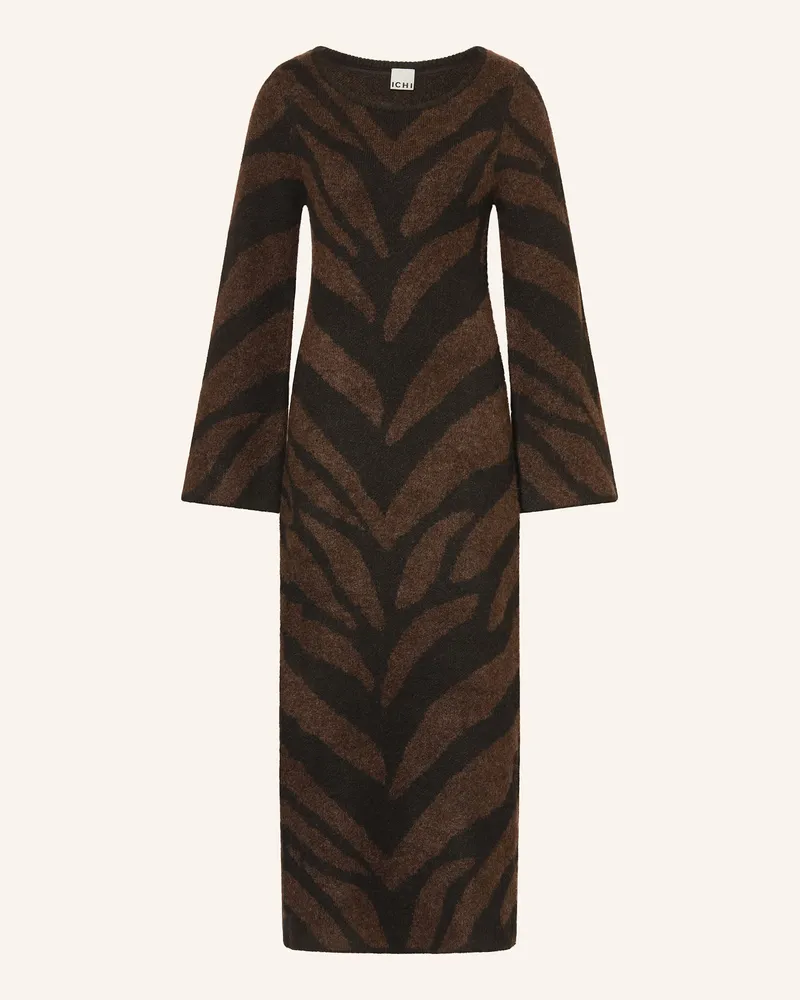 ICHI Strickkleid Ihkamora schwarz Dunkelbraun