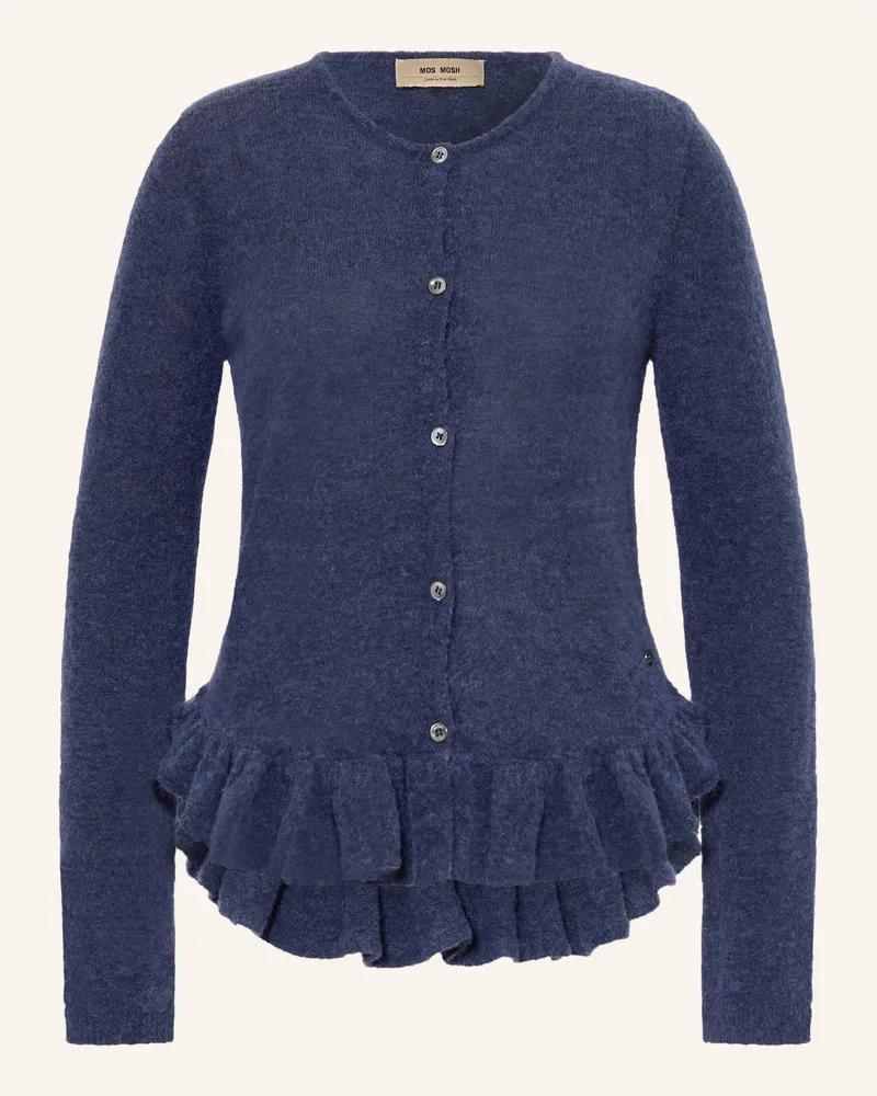 Mos Mosh Strickjacke MMMAPE ALICE mit Rüschen Dunkelblau