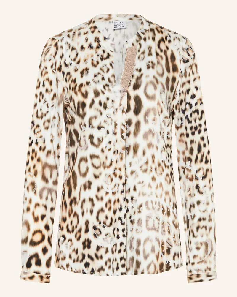 Emily van den Bergh Blusenshirt mit Glitzergarn Dunkelbraun