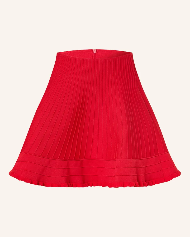 Maje Strickrock Mit Rüschen rot Rot