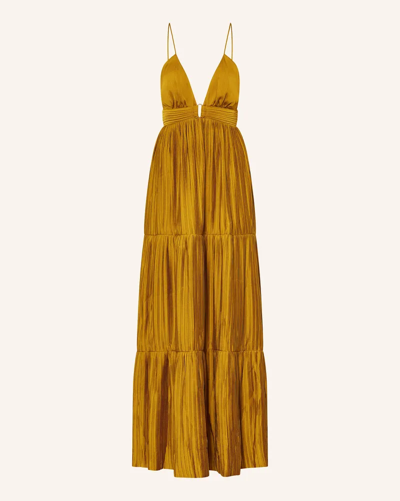 ba&sh Plisseekleid WASTA Dunkelgelb