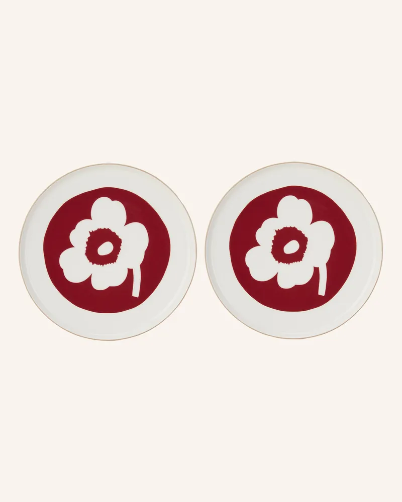 Marimekko 2er-Set Speiseteller OIVA/UNIKKO Ecru
