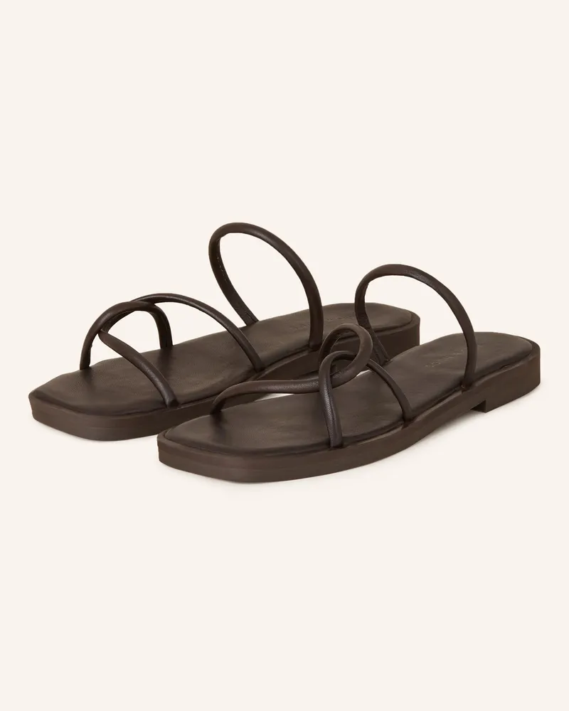 Mrs & HUGS Pantoletten braun Dunkelbraun