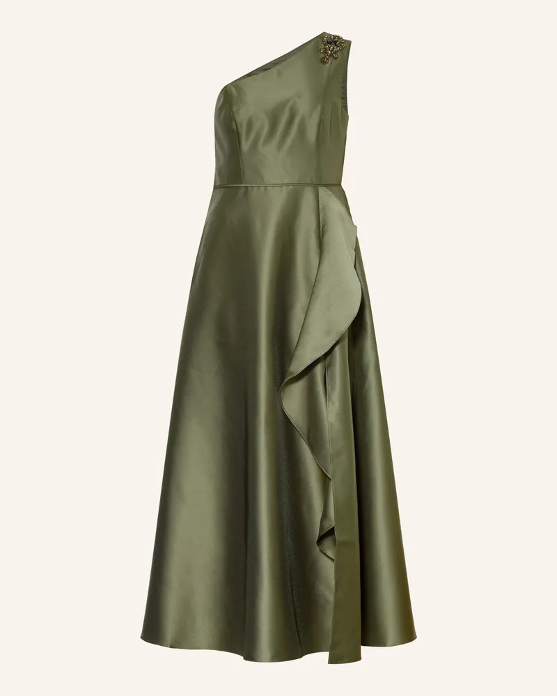 Adrianna Papell Abendkleid Mit Volants Und Schmucksteinen gruen Oliv