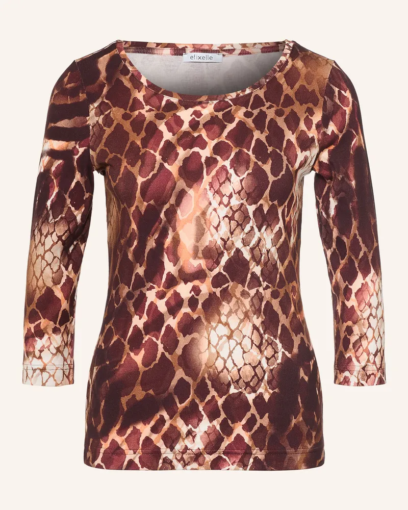 Efixelle Shirt Mit 3/4-Arm rot Dunkelbraun