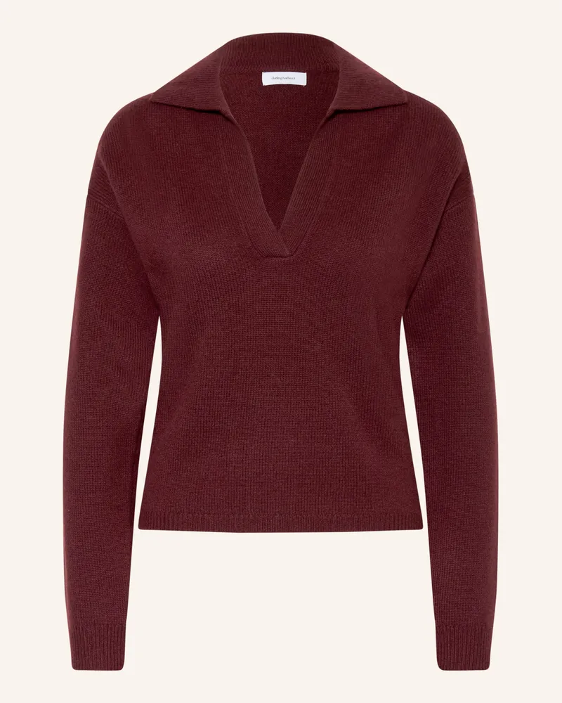 Darling Harbour Strick-Poloshirt Aus Cashmere rot Deep