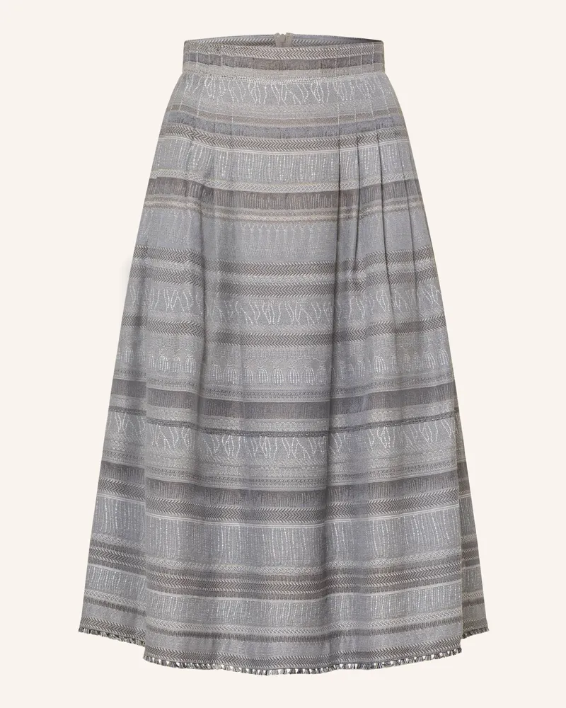 Hammerschmid Jacquard-Trachtenrock LINDAU mit Plissees Hellgrau