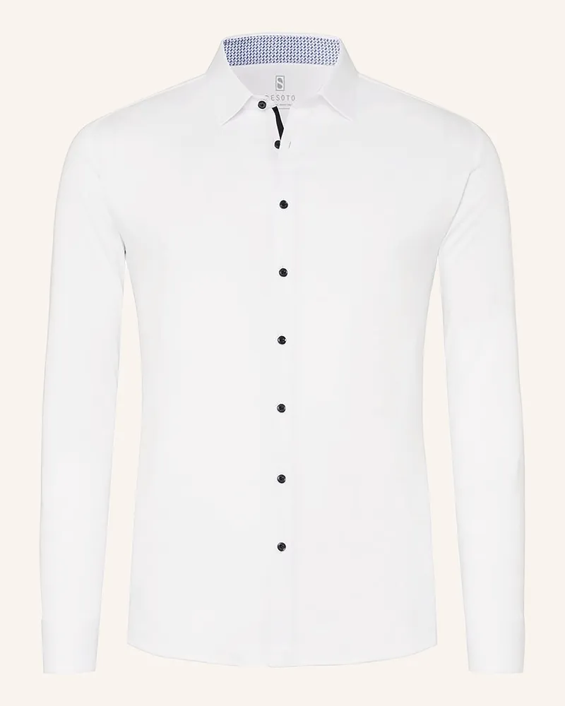 DESOTO Jerseyhemd Slim Fit weiss Weiss