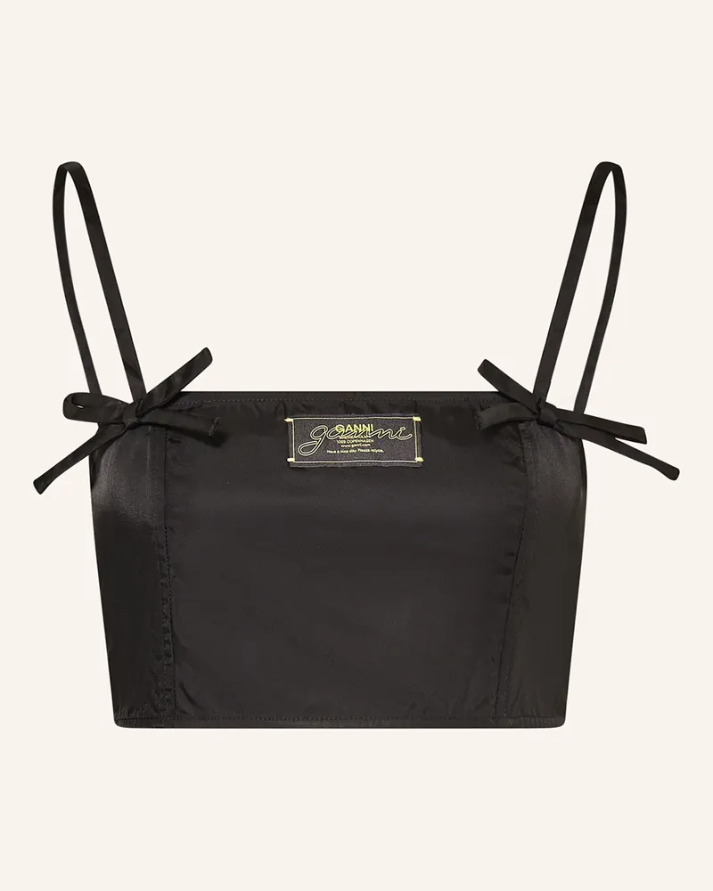 Ganni Top schwarz Schwarz