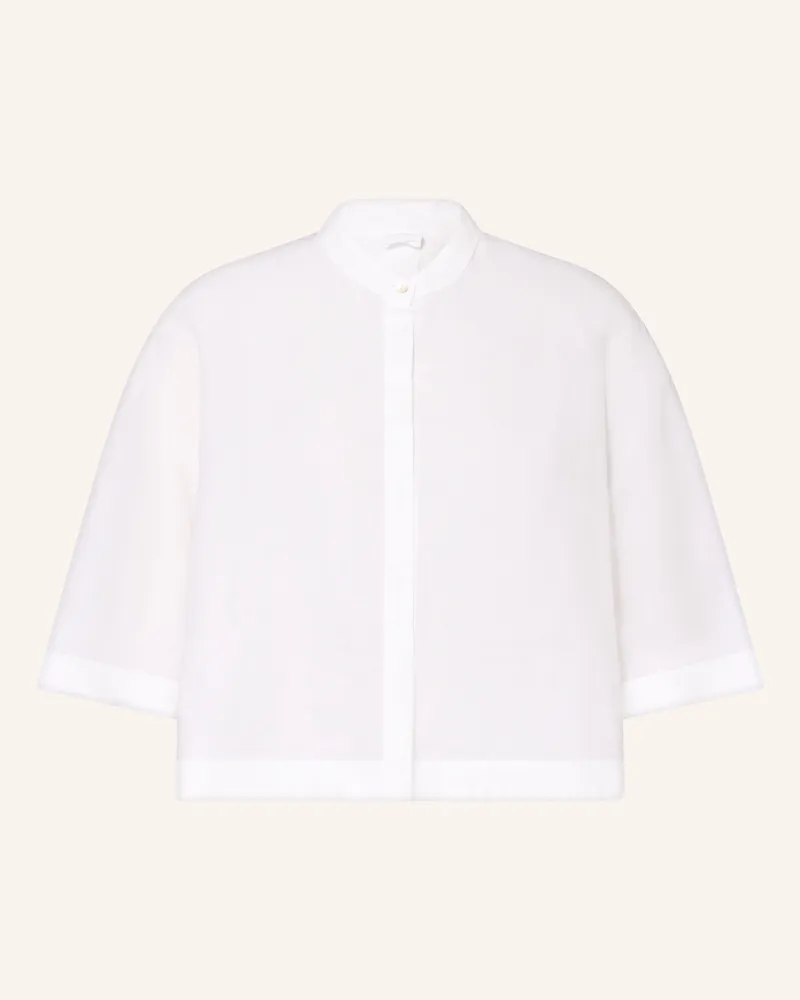 120% Lino Leinenbluse mit 3/4-Arm Weiss