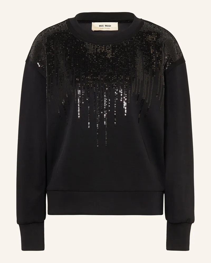 Mos Mosh Sweatshirt MMNEVE mit Pailletten Schwarz