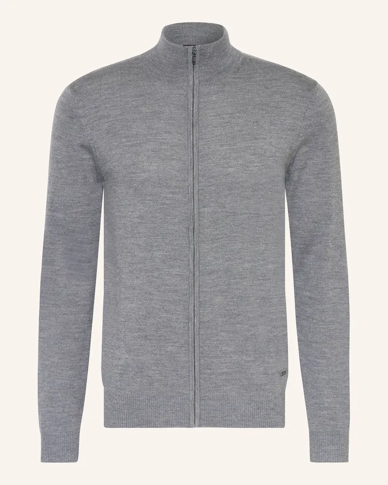 JOOP! Strickjacke DAVIS aus Merinowolle Grau