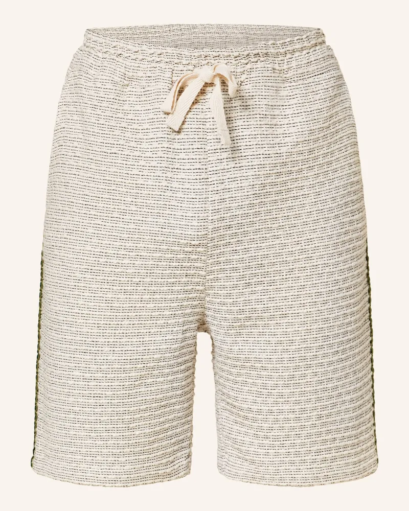 Drôle de Monsieur Tweed-Shorts mit Galonstreifen Beige