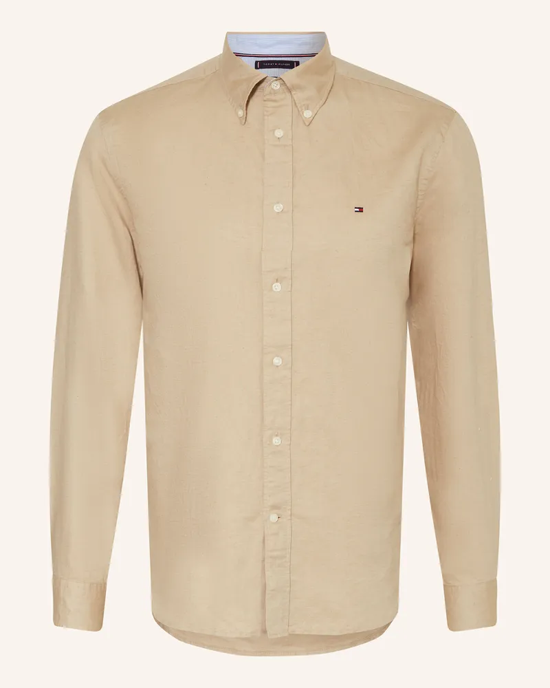 Tommy Hilfiger Hemd Comfort Fit mit Leinen Beige