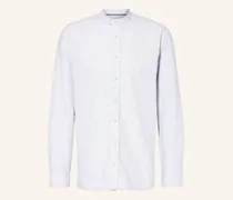 Trachtenhemd Comfort Fit Mit Stehkragen Und Leinen blau