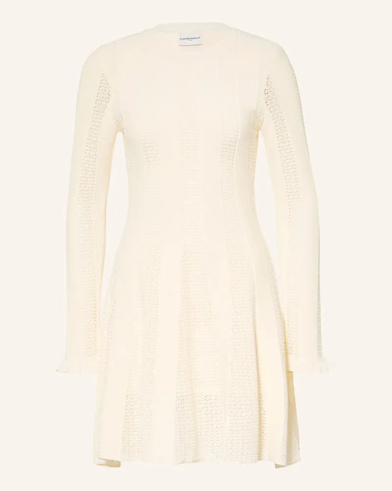 Claudie Pierlot Strickkleid Mit Rüschen weiss Creme