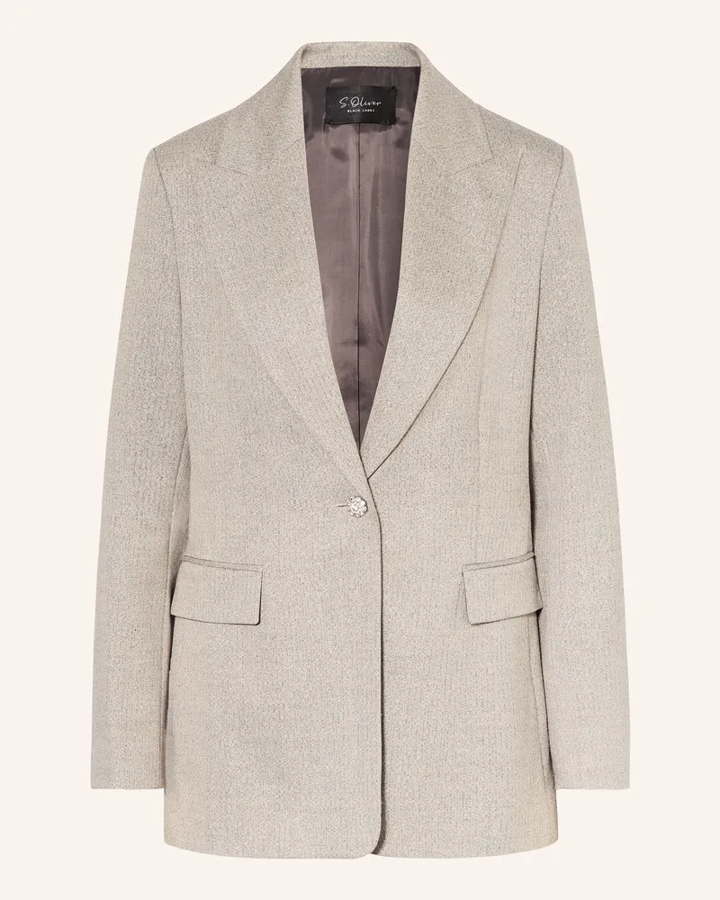 S.Oliver Blazer Mit Glitzergarn grau Beige