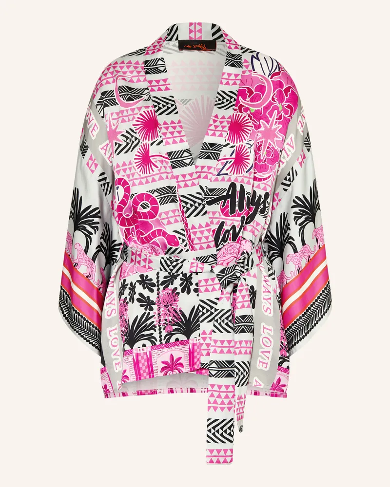 Miss Goodlife Satinkimono pink Hellgrau