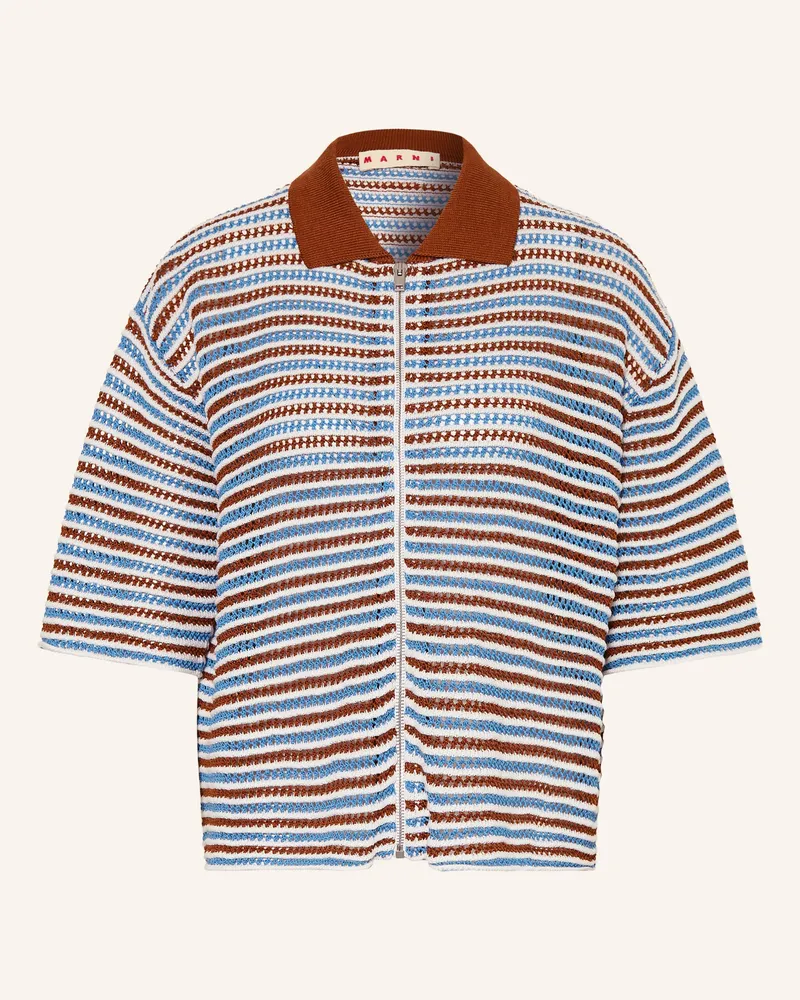 Marni Strickjacke braun Weiss