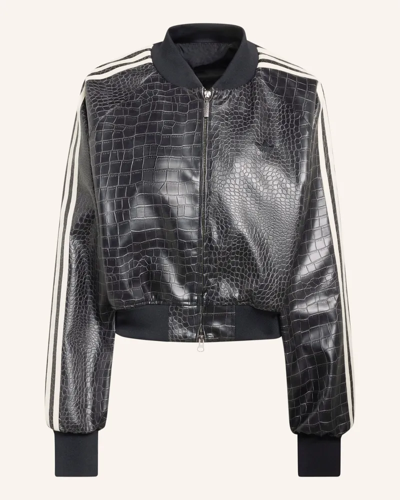 adidas Blouson SST PLEATHER in Lederoptik Schwarz