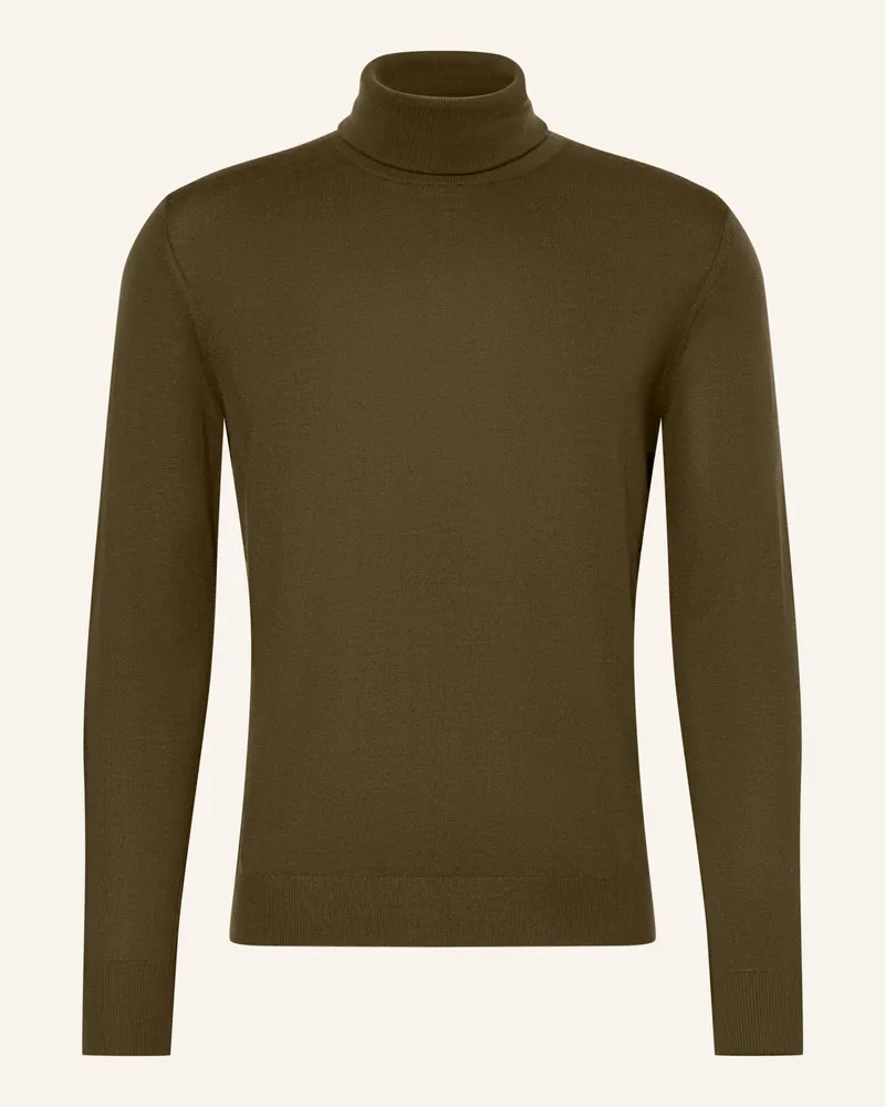 Strokesman's Rollkragenpullover Aus Merinowolle gruen Oliv