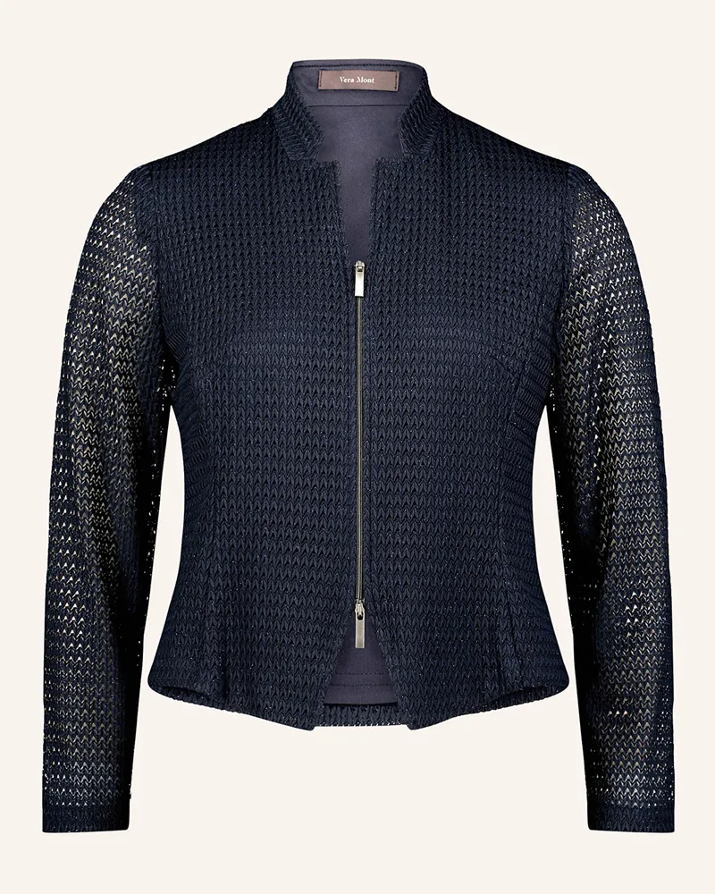 Vera Mont Strickjacke mit Glitzergarn Dunkelblau