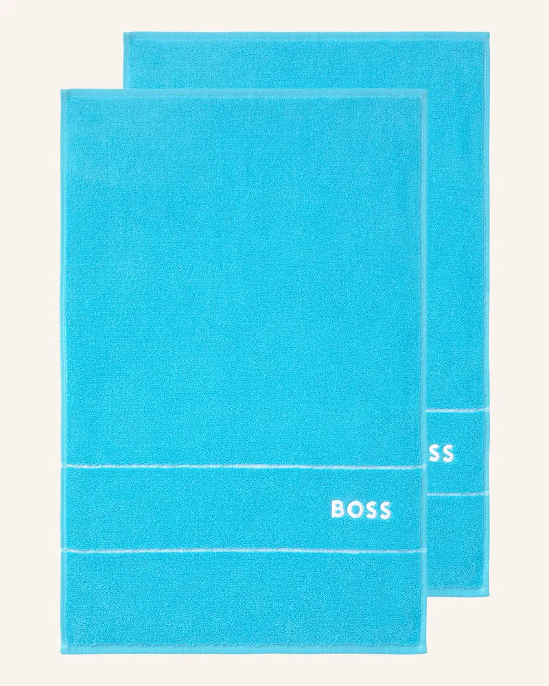 HUGO BOSS Gästetuch 2er Set Plain blau Blau